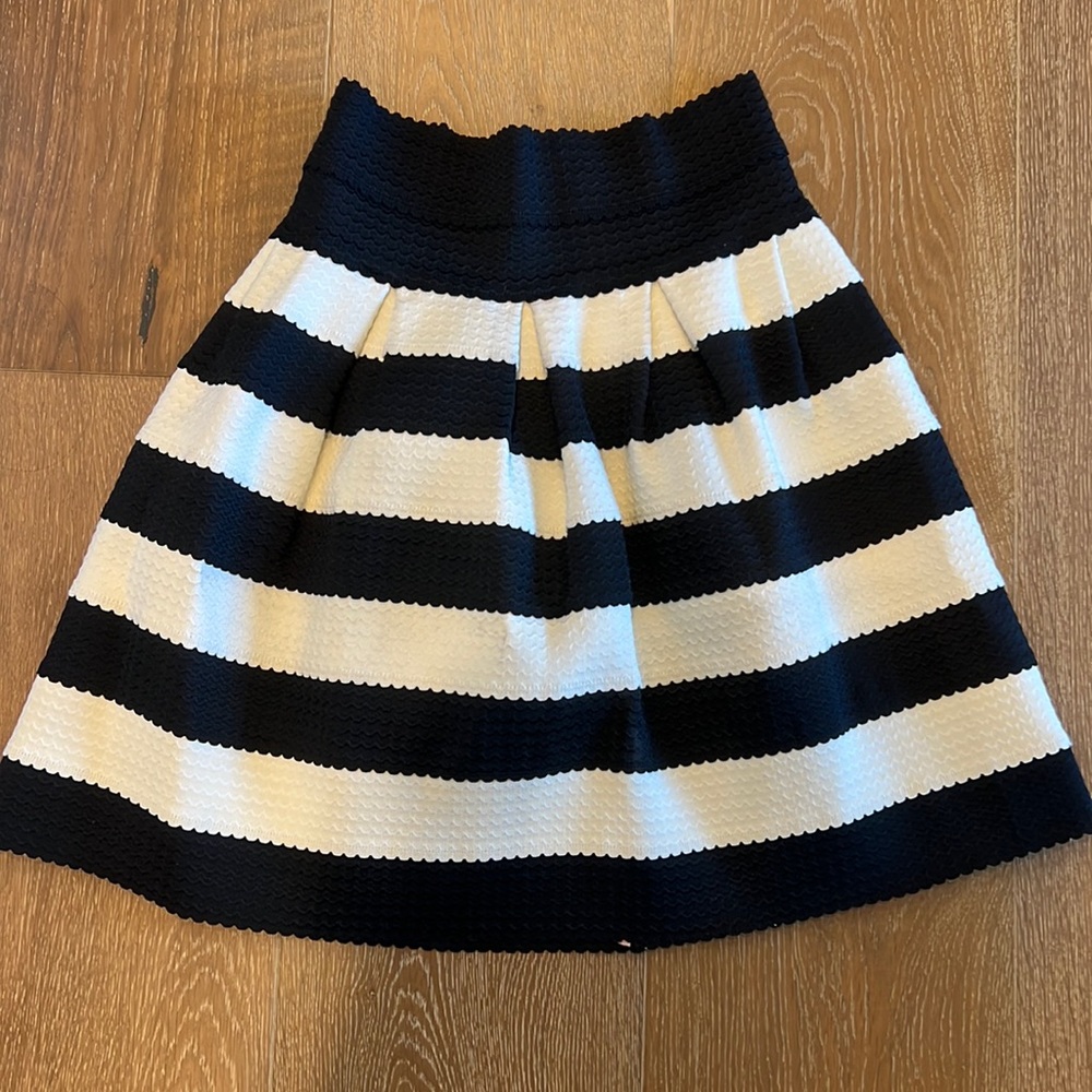 Girls of Savoy - Scalloped Stripes Ponte Skirt